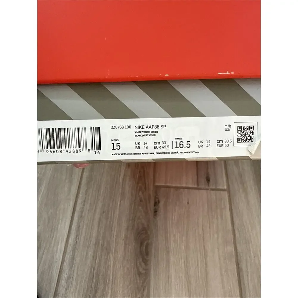 Size 15 - Nike AAF88 SP Billie Eilish Venom Green DZ6763-100 OG Box Dust Bag